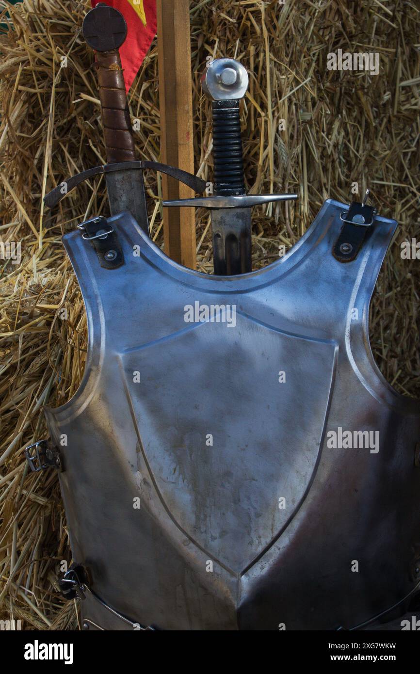 une épée médiévale et un bouclier Banque D'Images