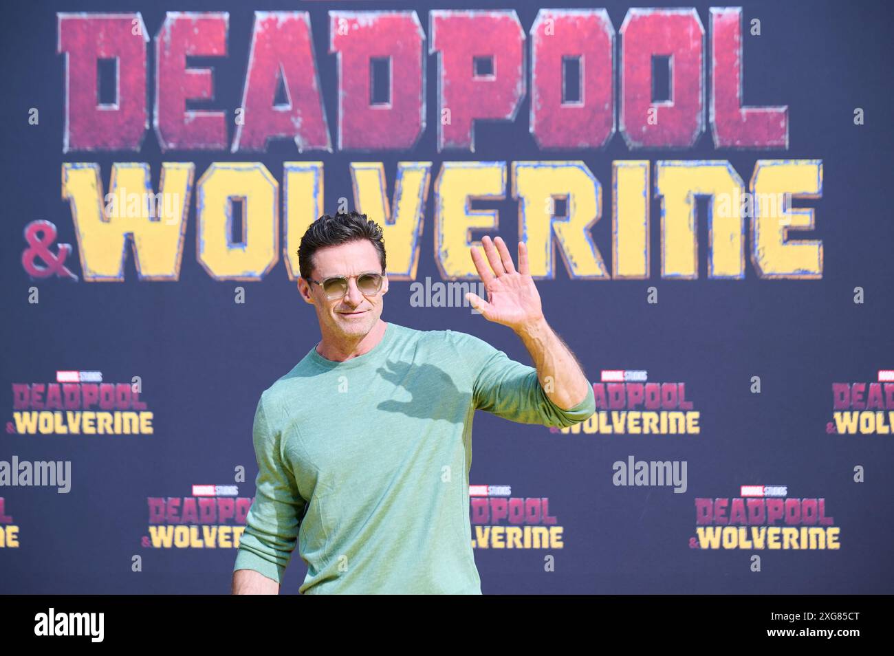 Berlin, Allemagne. 07 juillet 2024. L'acteur Hugh Jackman vient à l'Uber Arena pour la sortie du film Deadpool et Wolverine. Crédit : Annette Riedl/dpa/Alamy Live News Banque D'Images