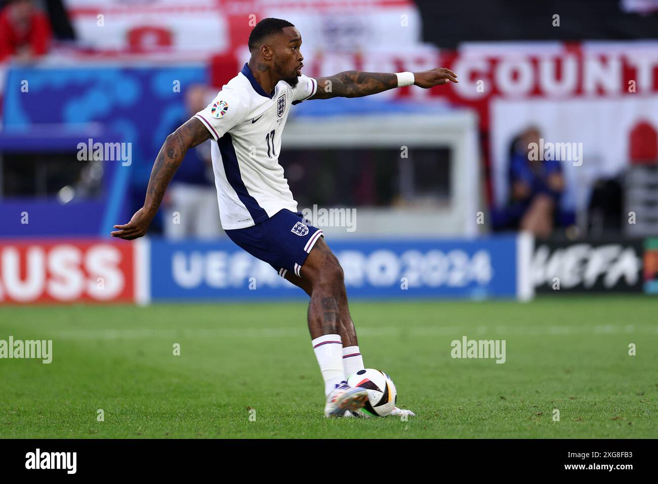 L'Anglais Ivan Toney en action lors du match de quart de finale de l'UEFA Euro 2024 entre l'Angleterre et la Suisse à l'Arena Dusseldorf le 6 juillet 2024 à Dusseldorf, Allemagne. Banque D'Images