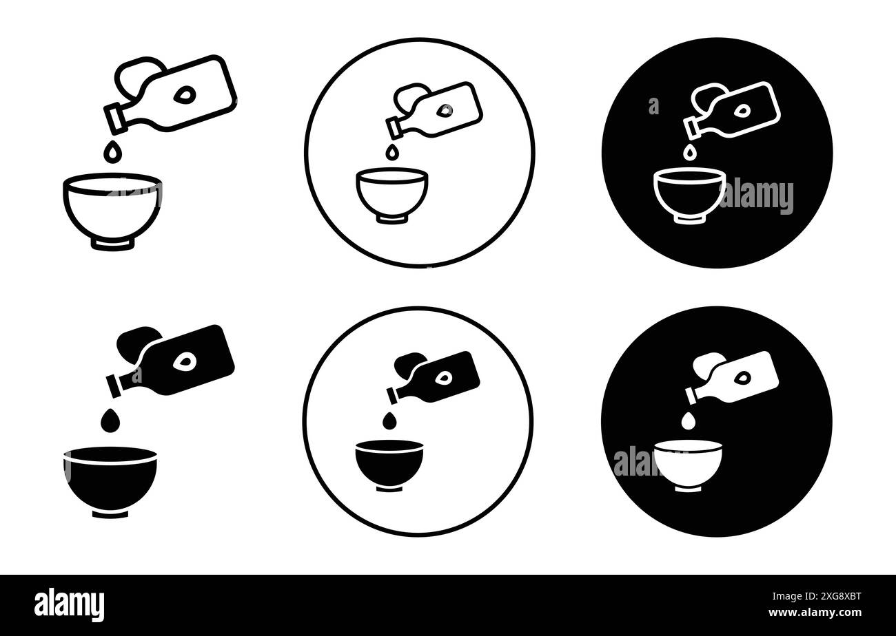 Huile de cuisson et collection de logo vectoriel d'icône de bol pour l'interface utilisateur de l'application Web Illustration de Vecteur