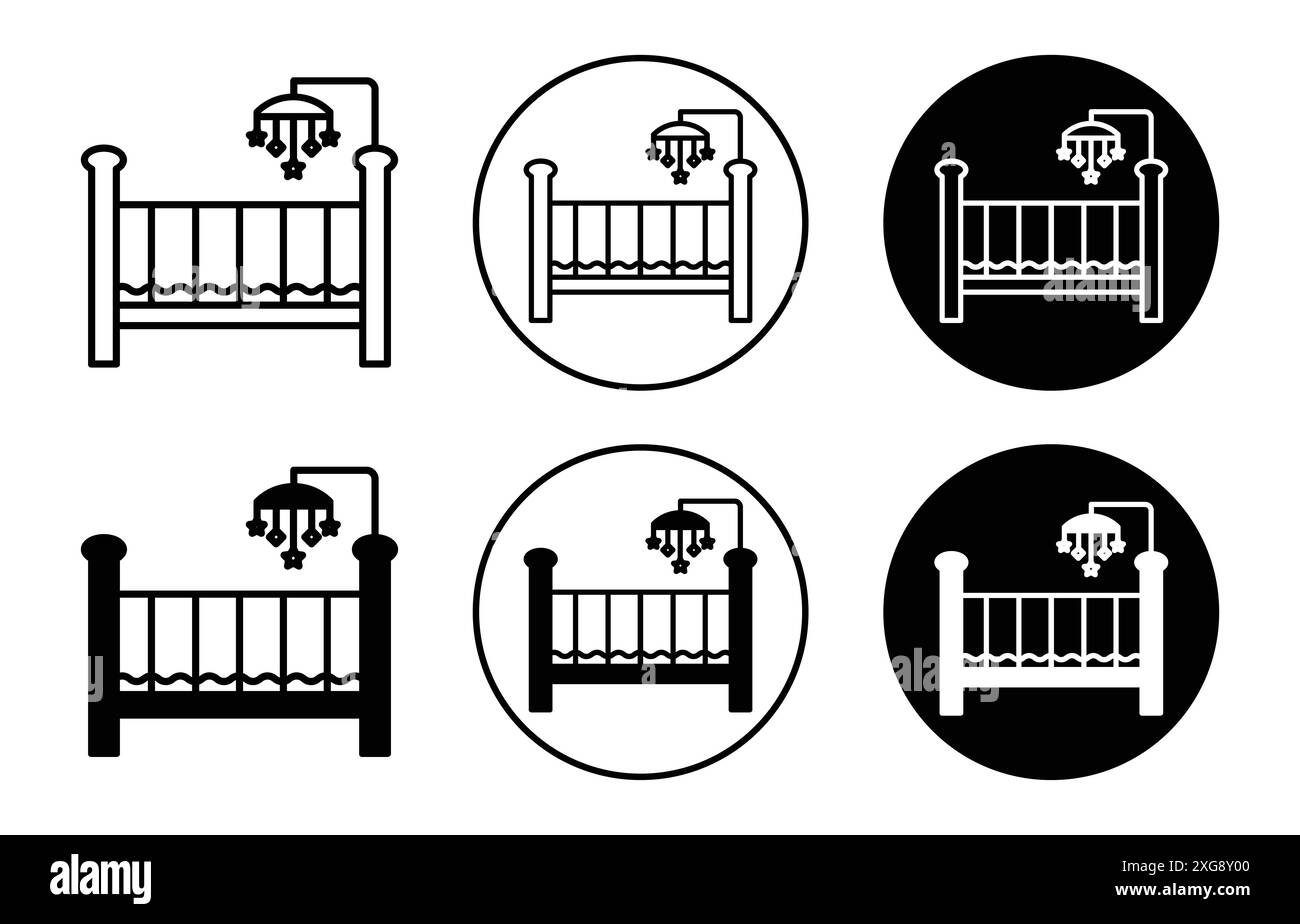 Collection de jeu de logo vectoriel d'icône de crib pour l'interface utilisateur de l'application Web Illustration de Vecteur