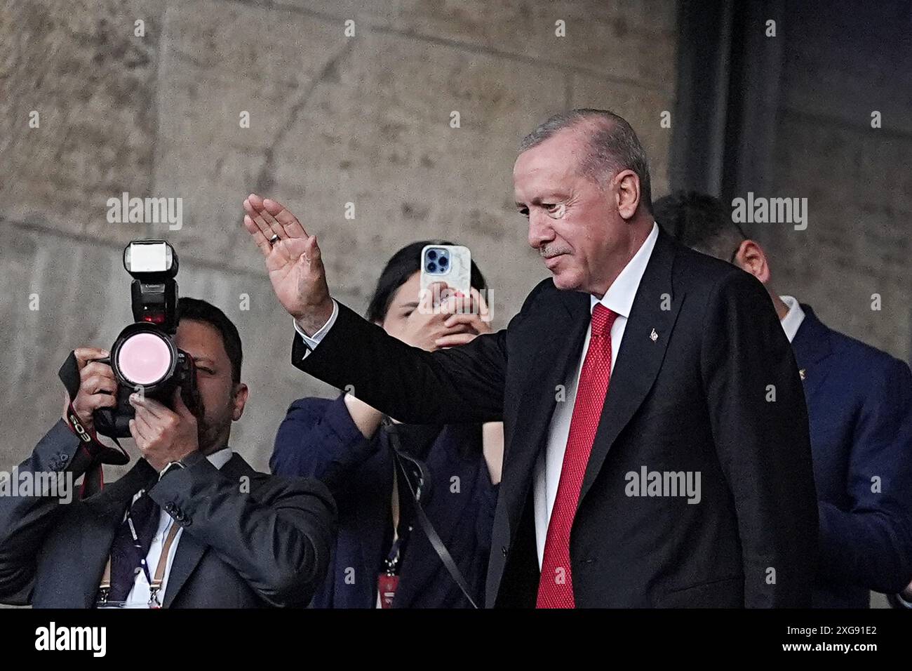 Berlin, Allemagne. 06 juillet 2024. Recep Tayyip Erdogan de Turkiye vu lors du match de l'UEFA EURO 2024 entre les pays-Bas et Turkiye à Olimpiastadion. Score final : temps plein, pays-Bas 2:1 Turkiye crédit : SOPA images Limited/Alamy Live News Banque D'Images