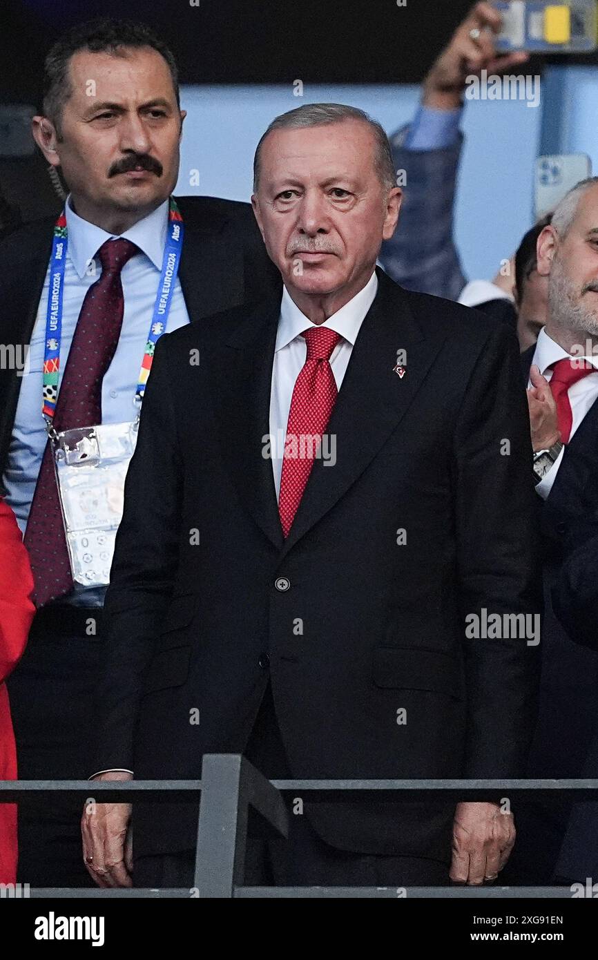 Berlin, Allemagne. 06 juillet 2024. Recep Tayyip Erdogan de Turkiye vu lors du match de l'UEFA EURO 2024 entre les pays-Bas et Turkiye à Olimpiastadion. Score final : temps plein, pays-Bas 2:1 Turkiye crédit : SOPA images Limited/Alamy Live News Banque D'Images