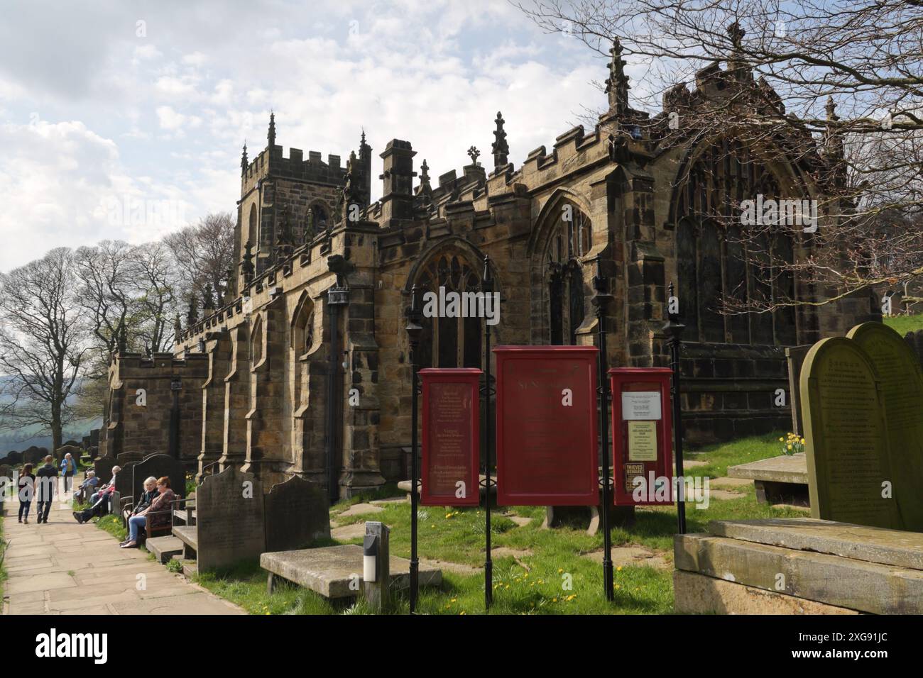 St Nicholas Church Building, High Bradfield village, Sheffield England, Grade I bâtiment classé Peak district National Park, lieu de culte Banque D'Images