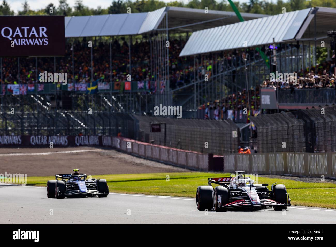 Silverstone, Royaume-Uni. 07 juillet 2024. Kevin Magnussen (DEN) - MoneyGram Haas F1 Team - Haas VF-24 - Ferrari lors de la course le jour 4, dimanche 7 juillet 2024 du Grand prix de formule 1 qatar Airways british 2024, qui aura lieu sur le circuit de silverstone du 5 au 7 juillet 2024 crédit: Alessio de Marco/Alamy Live News Banque D'Images