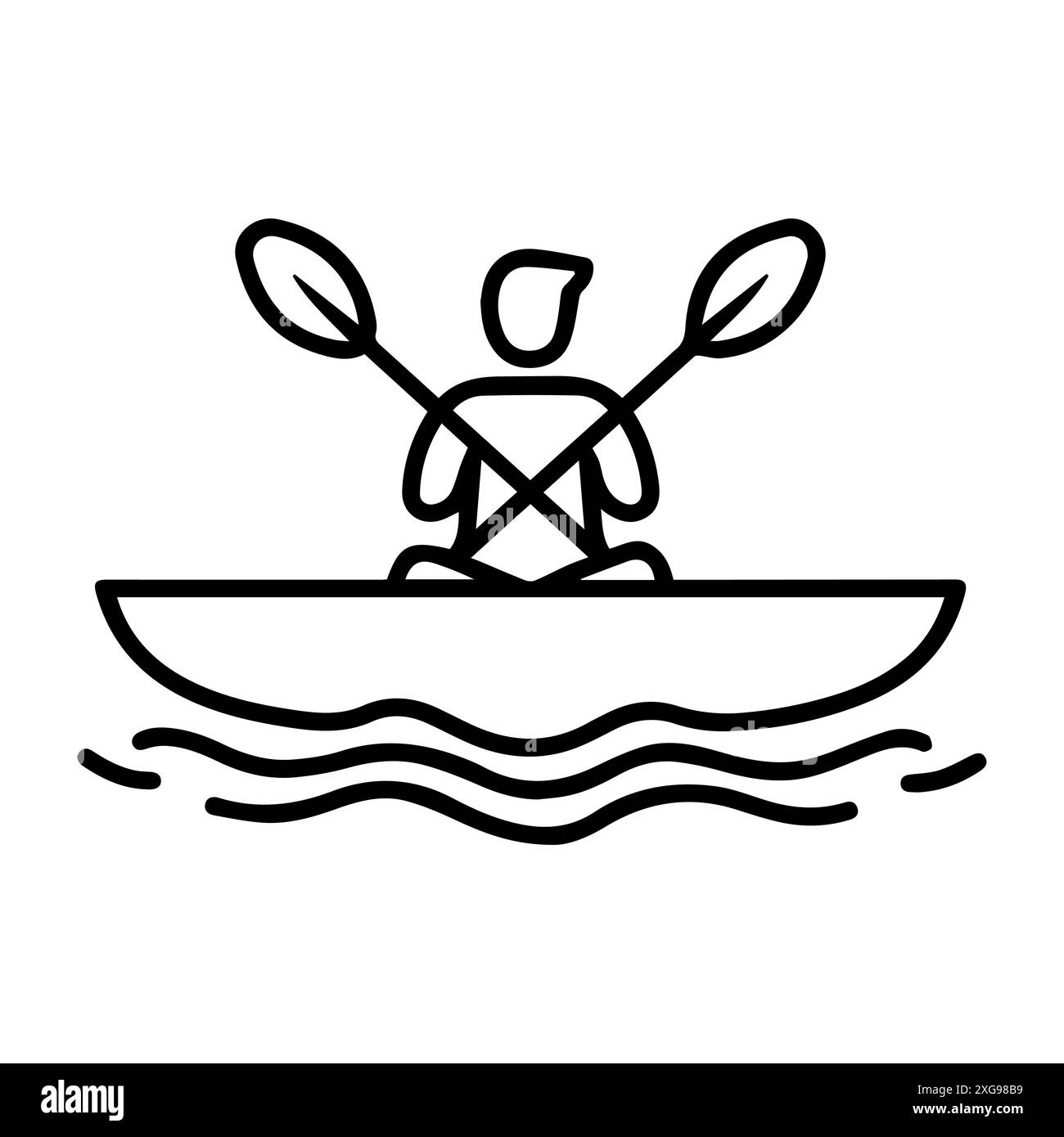 Silueta de persona con kayak Banque d'images noir et blanc - Alamy