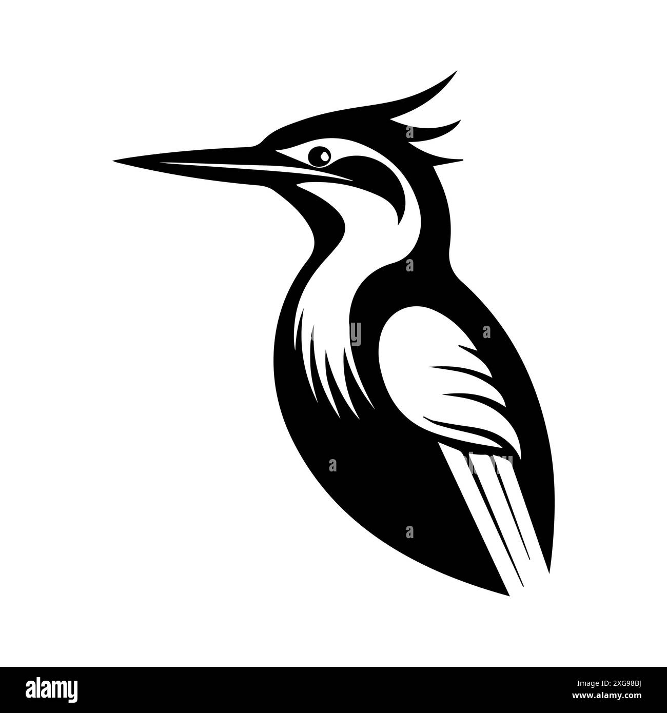 icône de pic-bois ou symbole de ligne moderne. Dessin au trait vectoriel et conception d'icône avec contour audacieux. Noir et blanc Pixel Perfect symbole minimaliste isolé w Illustration de Vecteur