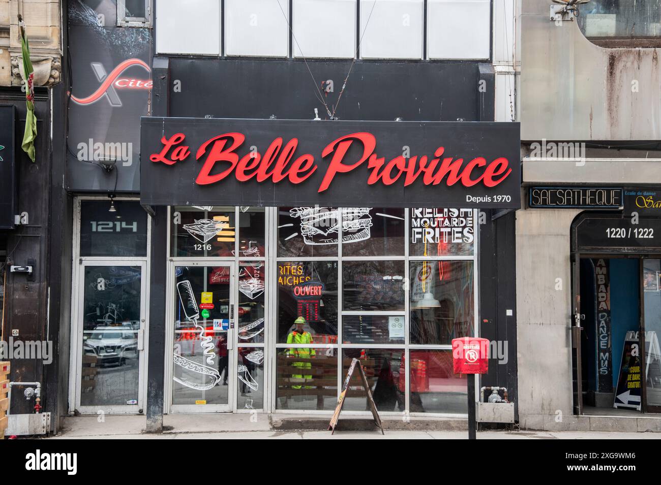 Restaurant la belle Province sur la rue Peel au centre-ville de Montréal, Canada Banque D'Images