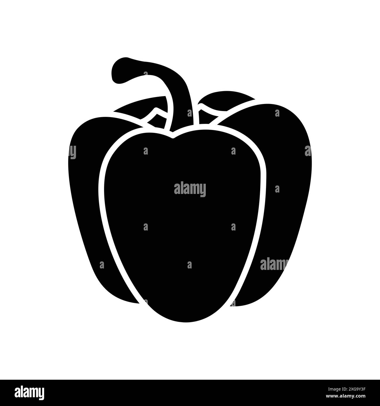 modèle de conception vectorielle d'icône paprika en fond blanc Illustration de Vecteur