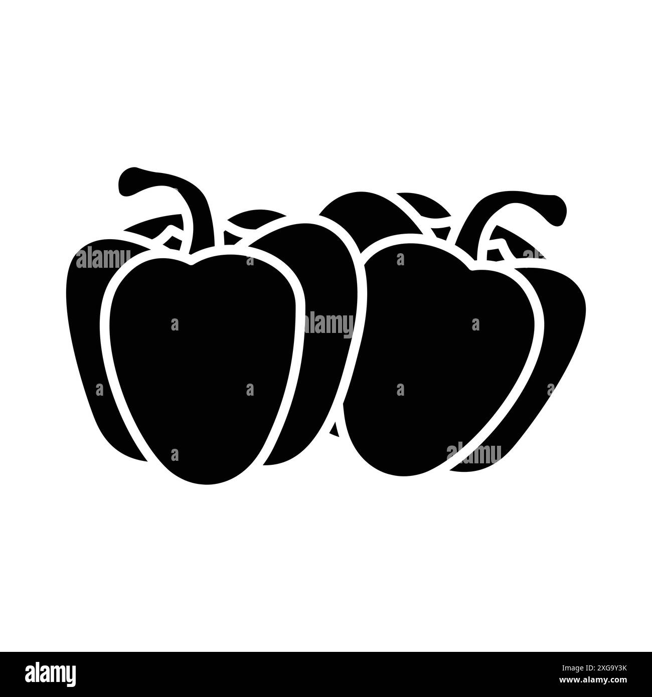 modèle de conception vectorielle d'icône paprika en fond blanc Illustration de Vecteur