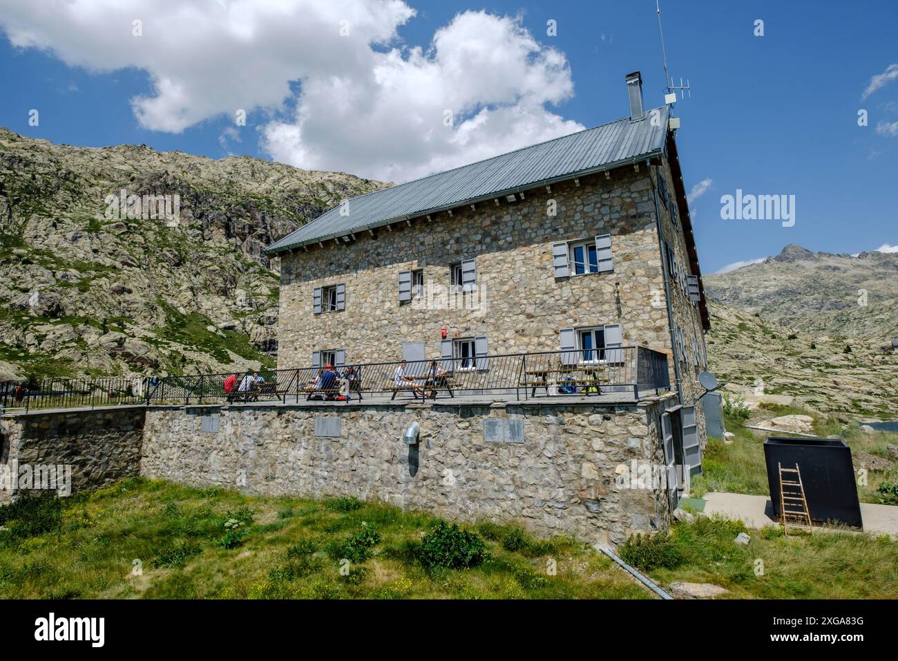 Refuge Bachimana, Ibones azules et Bachimana alto route, province de Huesca, Espagne Banque D'Images