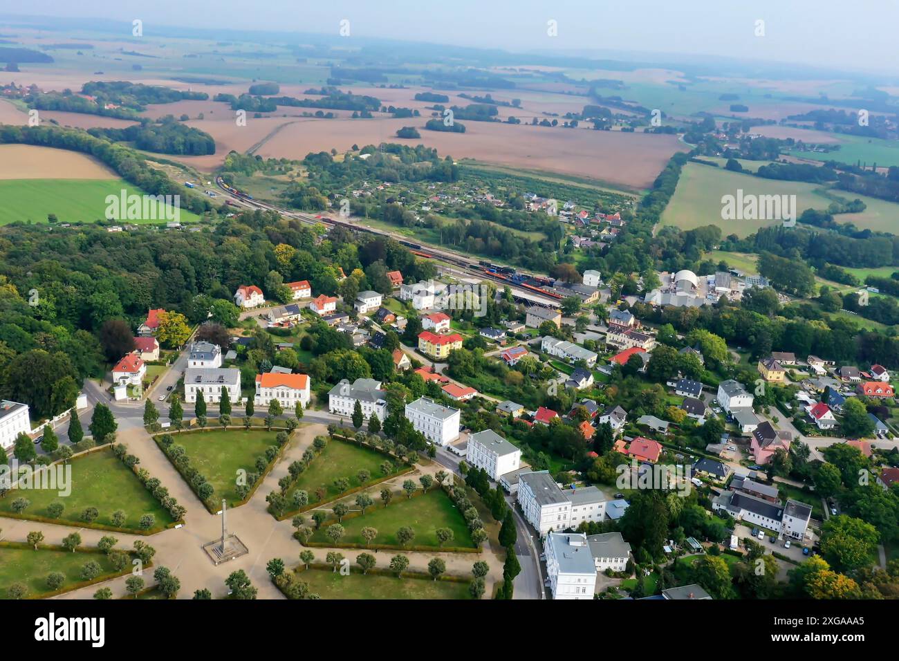 Panorama aérien sur Putbus sur Ruegen Banque D'Images