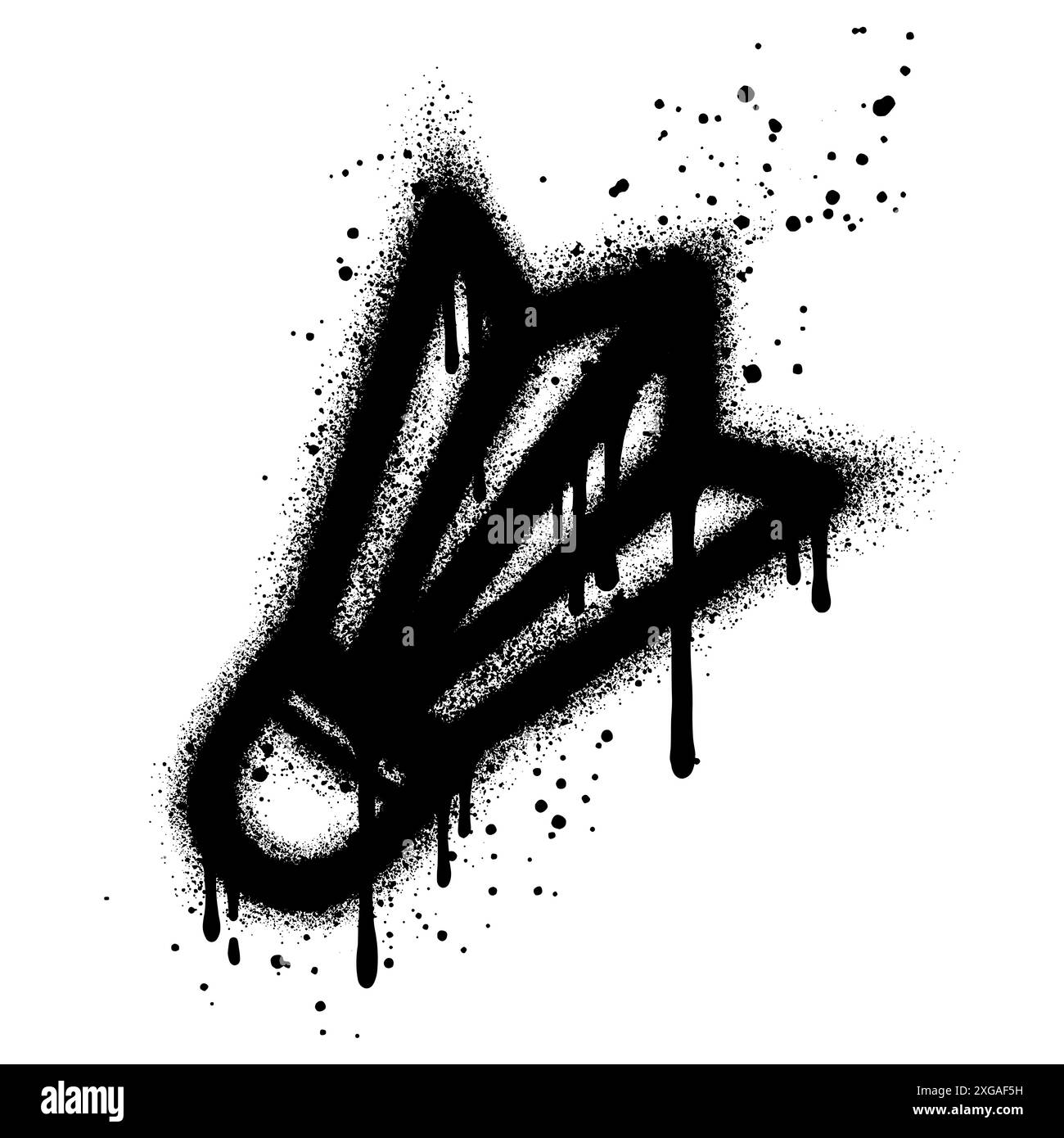 Icône Graffiti Shuttlecock peinte au pistolet isolé sur fond blanc. Illustration de Vecteur