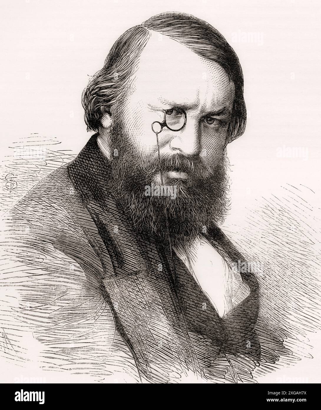Sir Alexander James Beresford Beresford Hope, 1820 – 1887, alias Alexander Hope, A. J. B. Hope et A. J. B. Beresford Hope. Auteur britannique et politicien conservateur. Extrait de Cassell's Illustrated History of England, publié vers 1880. Banque D'Images