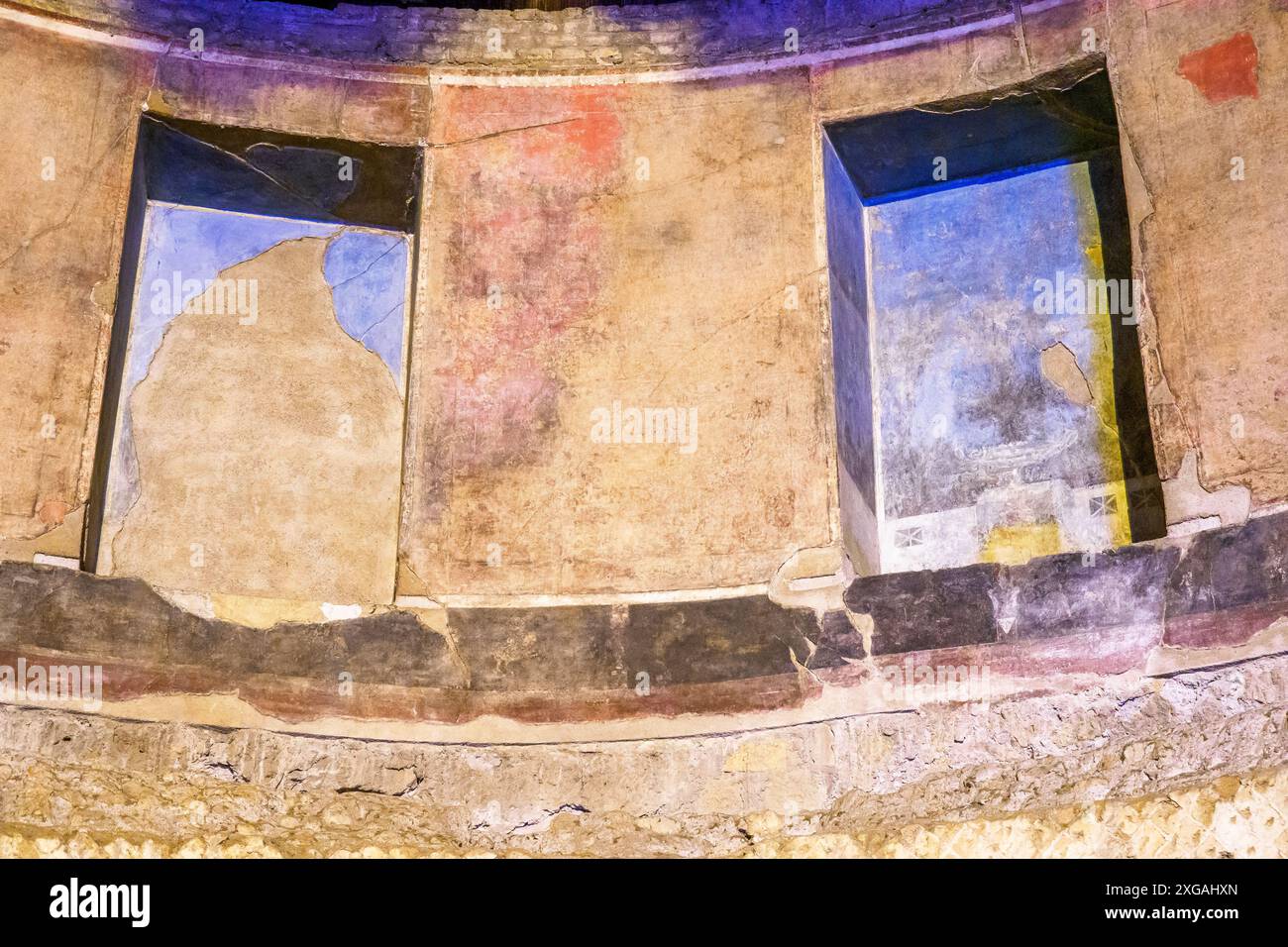 Auditorium di Mecenate salle semi-souterraine décorée de fresques, le seul vestige du complexe architectural appartenant à Maecenas - quartier Esquilino, Rome, Italie Banque D'Images