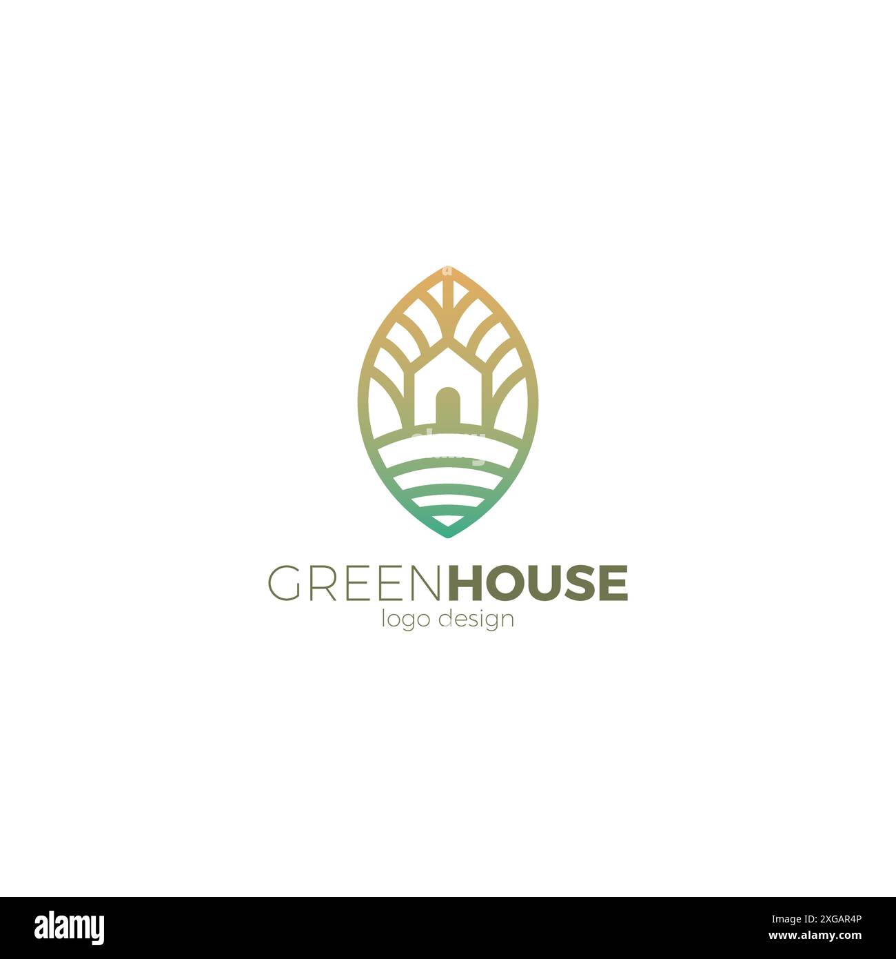 Illustration vectorielle du logo Green House. Logo Home Leaf Illustration de Vecteur