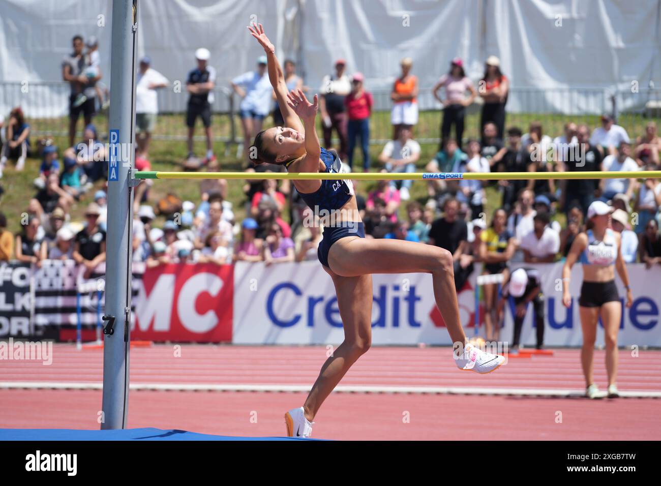 Meniker Nawal CA Montreuil 93 FINALE HAUTEUR FÉMININE lors des Championnats de France d'athlétisme 2024 le 30 juin 2024 au stade du Lac de Maine à Angers, France - photo Laurent Lairys / DPPI Banque D'Images