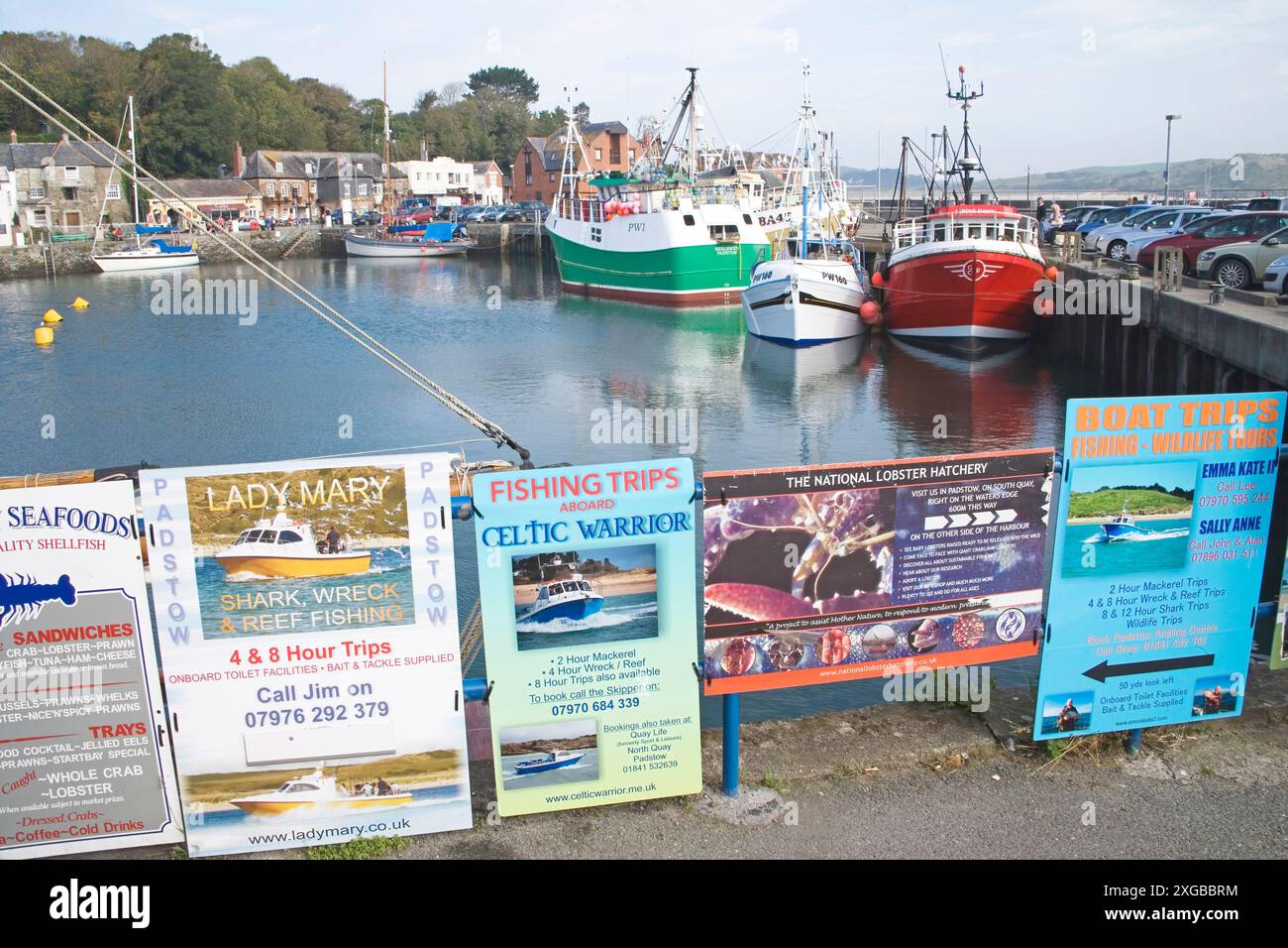 promenades en bateau pour les touristes au port de padstow au nord de cornwall Banque D'Images