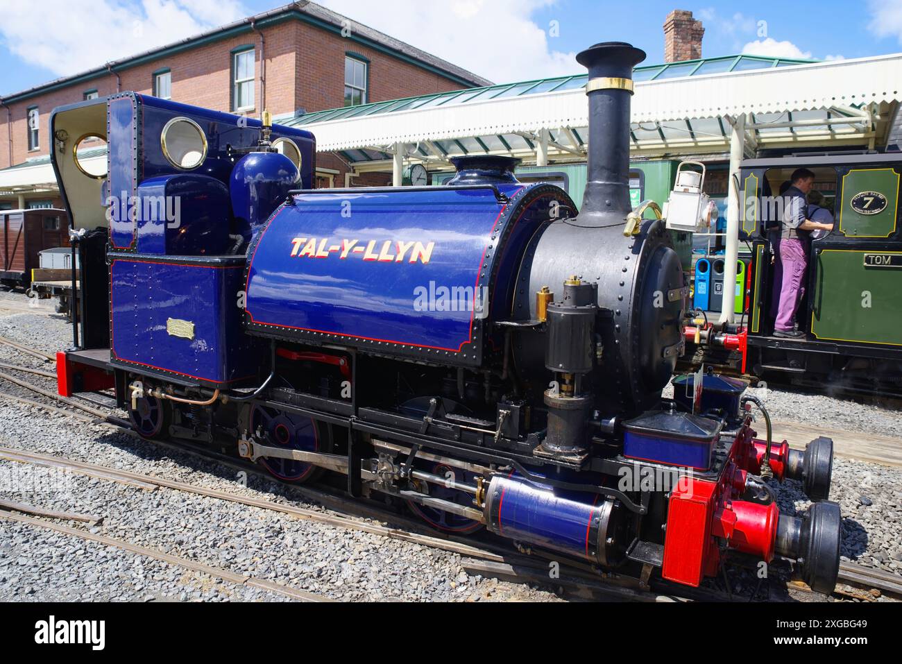 No 1, Tal y Llyn, voie étroite, vapeur, locomotive, gare de Tywyn Wharf, Banque D'Images