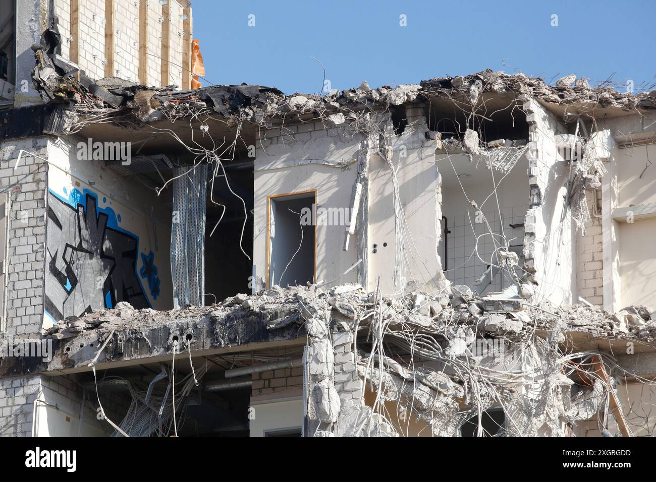 Décombres d'une maison démolie, Brême, Allemagne, Europe Banque D'Images