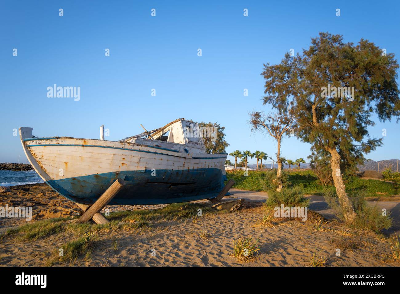 Bateau hors de l'eau Banque D'Images