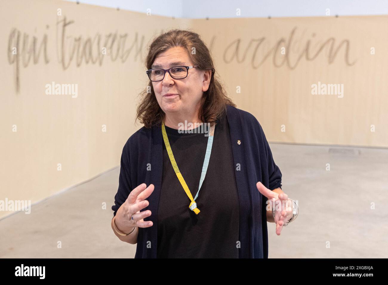 Beatrice Merz durante alcuni momenti dell’Anteprima stampa della mostra “Mario Merz. Qualcosa che toglie il peso” presso Fondazione Merz a Torino, Italia - Cronaca - Lunedì 8 Luglio 2024 - (photo Giacomo Longo / LaPresse) Beatrice Merz pendant quelques instants de la présentation de presse de l'exposition Mario Merz. Quelque chose qui enlève le poids » à la Fondazione Merz à Turin, Italie - Actualités - lundi 8 juillet 2024 - (photo Giacomo Longo / LaPresse) Banque D'Images