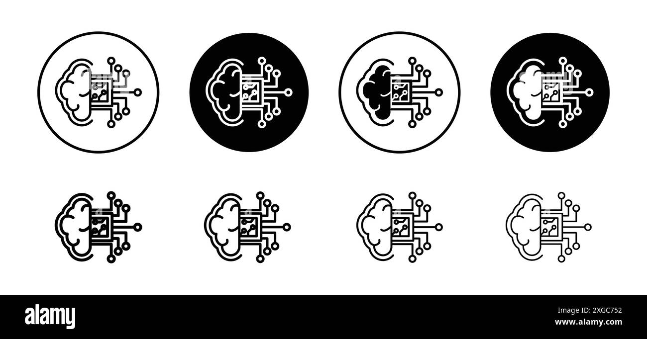 Collection de logo vectoriel d'icône AI Brain pour l'interface utilisateur de l'application Web Illustration de Vecteur