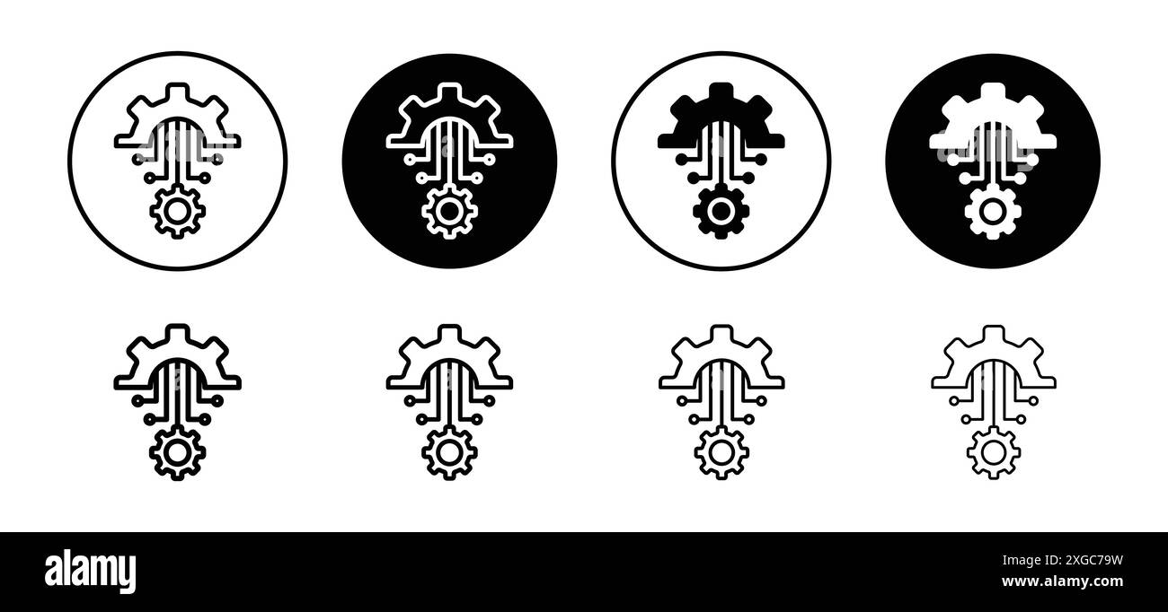 Collection de jeux de logos vectoriels d'icônes d'automatisation et d'optimisation pour l'interface utilisateur de l'application Web Illustration de Vecteur