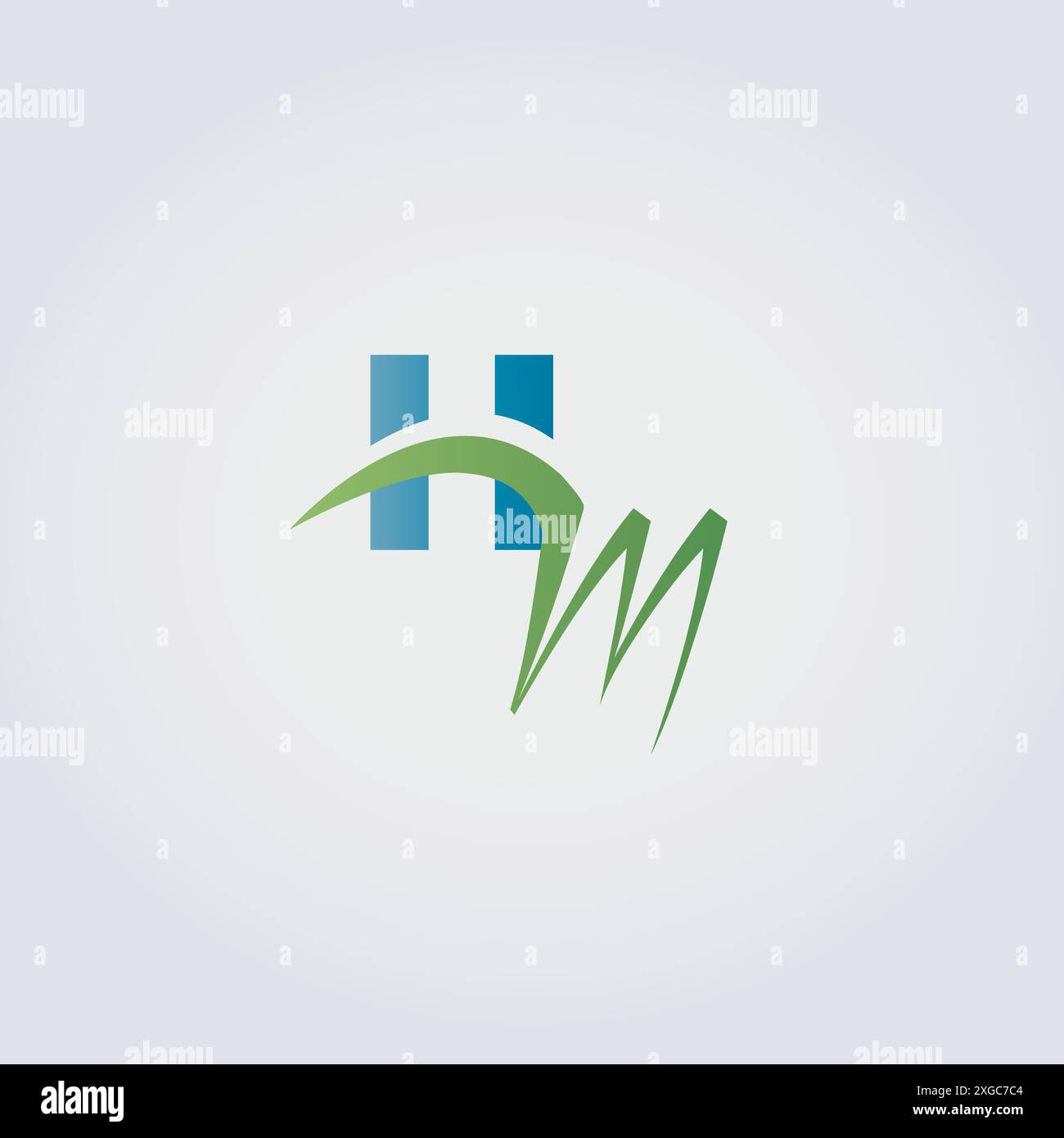 Ensemble de lettres décoratives H et M éléments pour la conception de logo, médical et santé Illustration de Vecteur