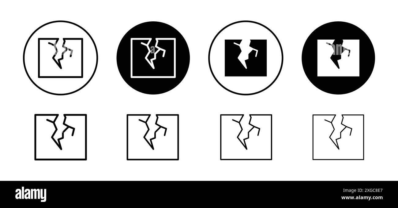 Collection de logos vectoriels Crack Icon pour l'interface utilisateur de l'application Web Illustration de Vecteur