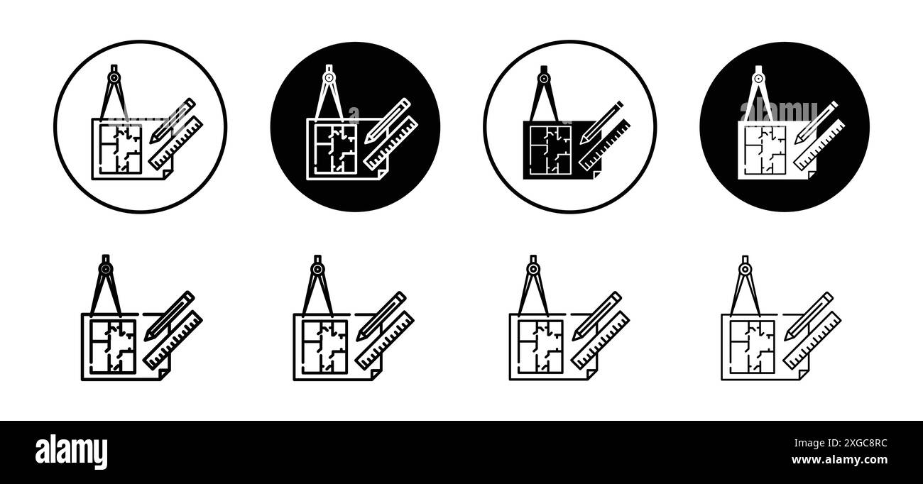 Collection de logo vectoriel d'icône de plan de construction pour l'interface utilisateur de l'application Web Illustration de Vecteur