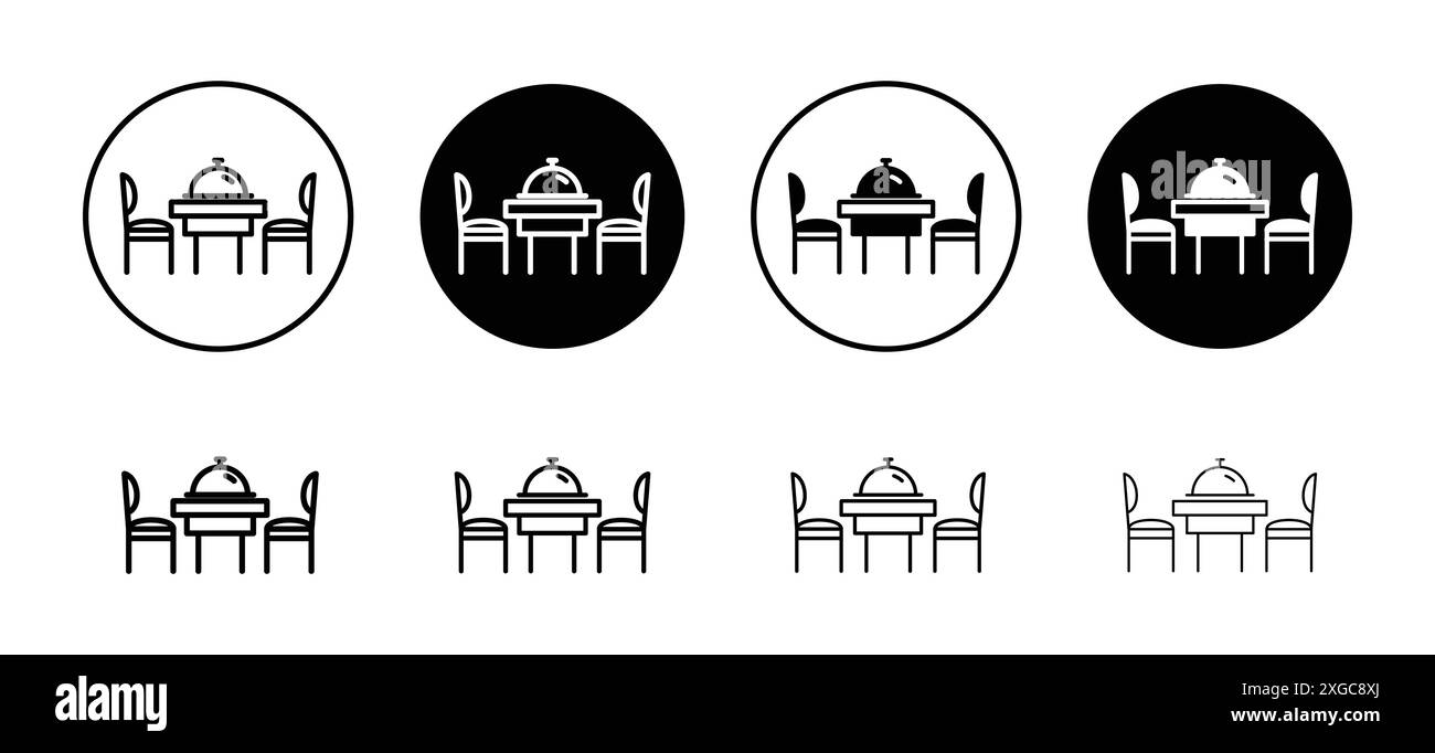 Collection de jeu de logo vectoriel d'icône de table de dîner pour l'interface utilisateur de l'application Web Illustration de Vecteur