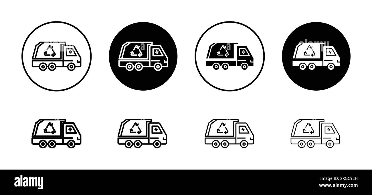 Collection de jeu de logo de vecteur d'icône de camion d'ordures pour l'interface utilisateur de l'application Web Illustration de Vecteur