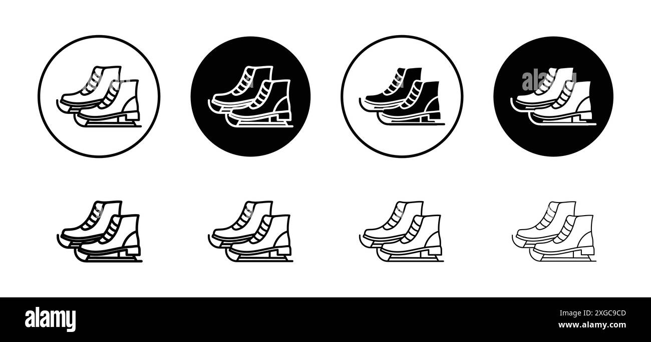 Collection de logo vectoriel d'icône de patinage sur glace pour l'interface utilisateur de l'application Web Illustration de Vecteur