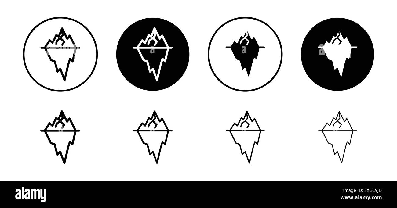 Collection de logo vectoriel iceberg Icon pour l'interface utilisateur de l'application Web Illustration de Vecteur