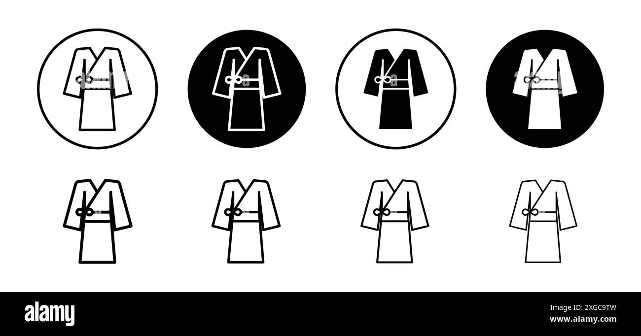 Collection de jeux de logos vectoriels d'icônes kimono pour l'interface utilisateur de l'application Web Illustration de Vecteur
