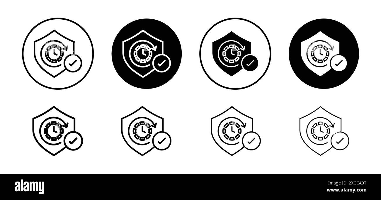 Collection de logo vectoriel d'icône de protection à long terme pour l'interface utilisateur de l'application Web Illustration de Vecteur