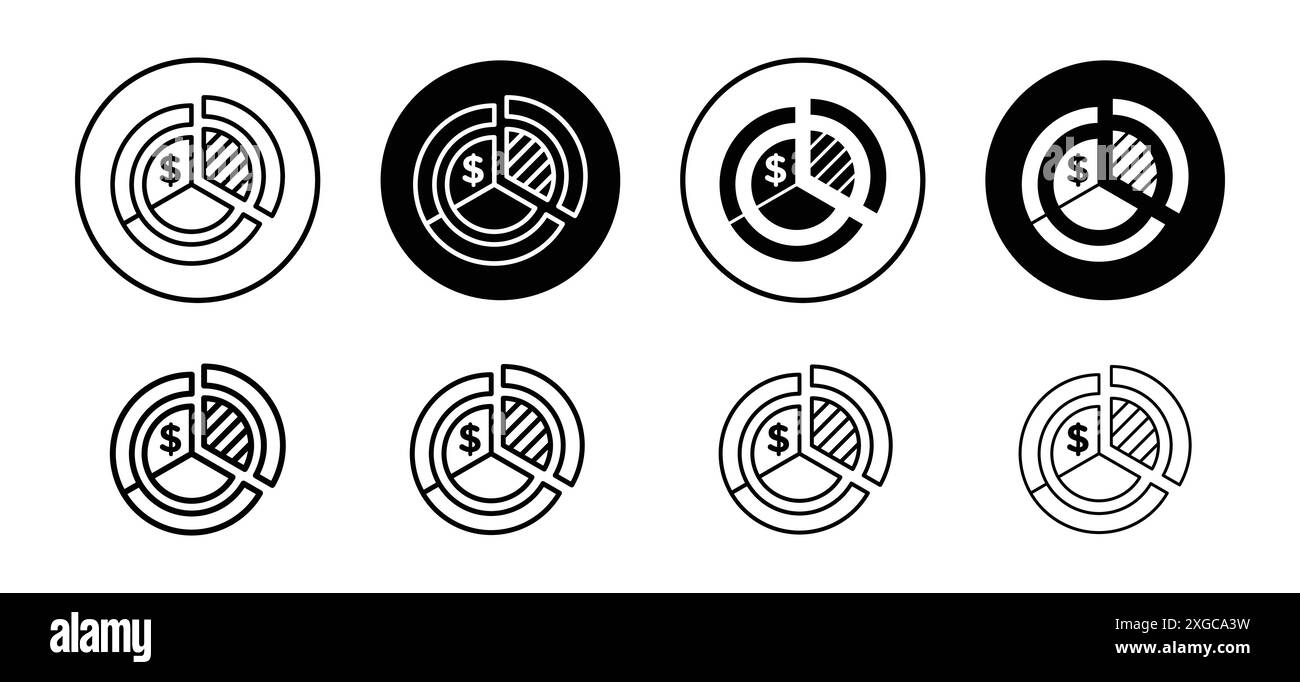 Collection de logo vectoriel d'icône de part de marché pour l'interface utilisateur de l'application Web Illustration de Vecteur