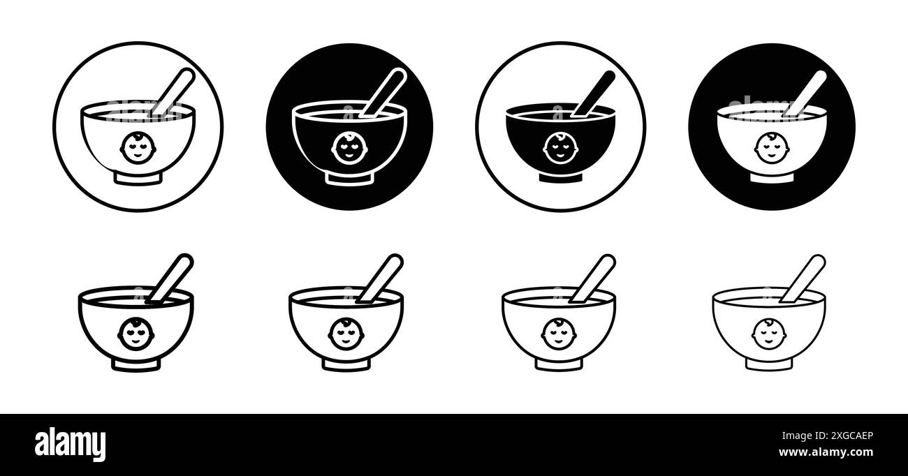 Collection de logo vectoriel d'icône de céréales pour bébé porridge pour l'interface utilisateur de l'application Web Illustration de Vecteur