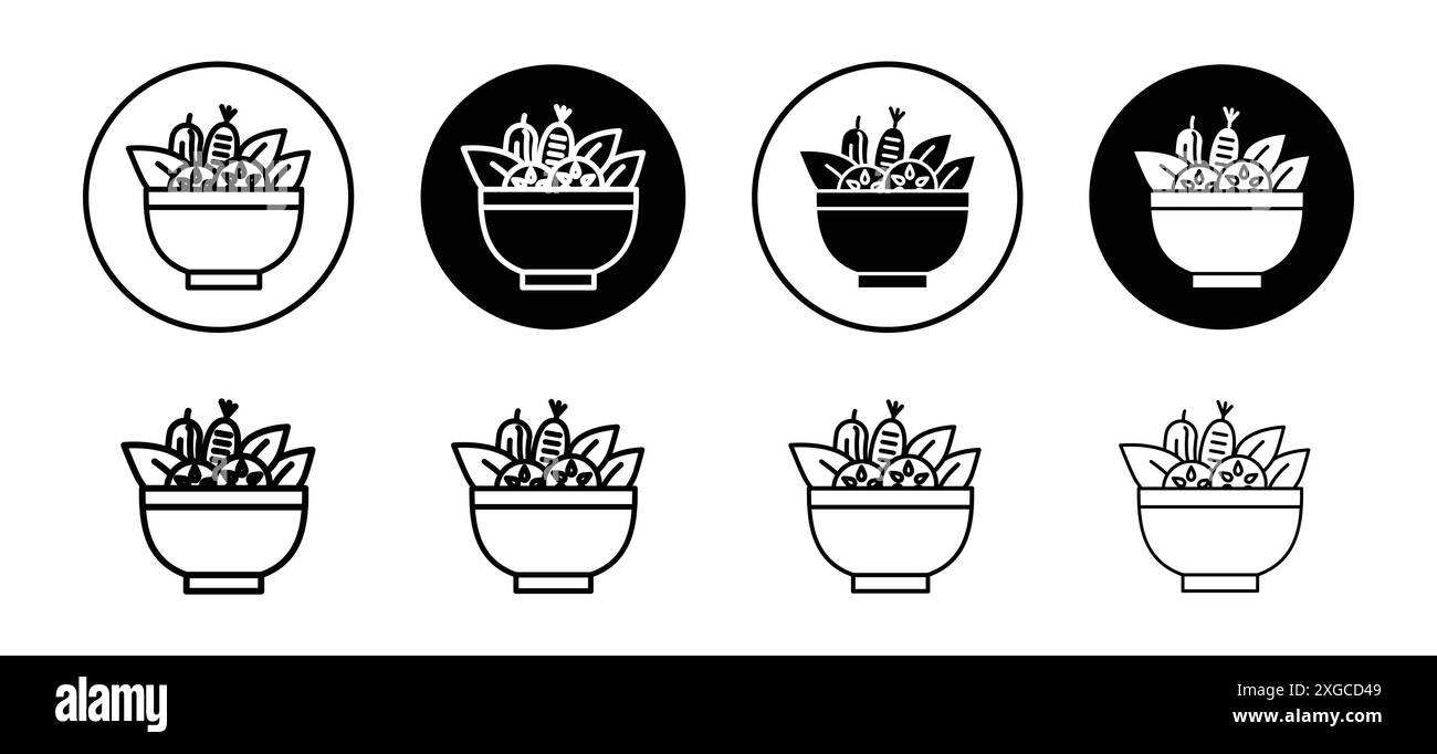 Collection d'ensemble de logo vectoriel d'icône de repas de salade de légumes pour l'interface utilisateur de l'application Web Illustration de Vecteur