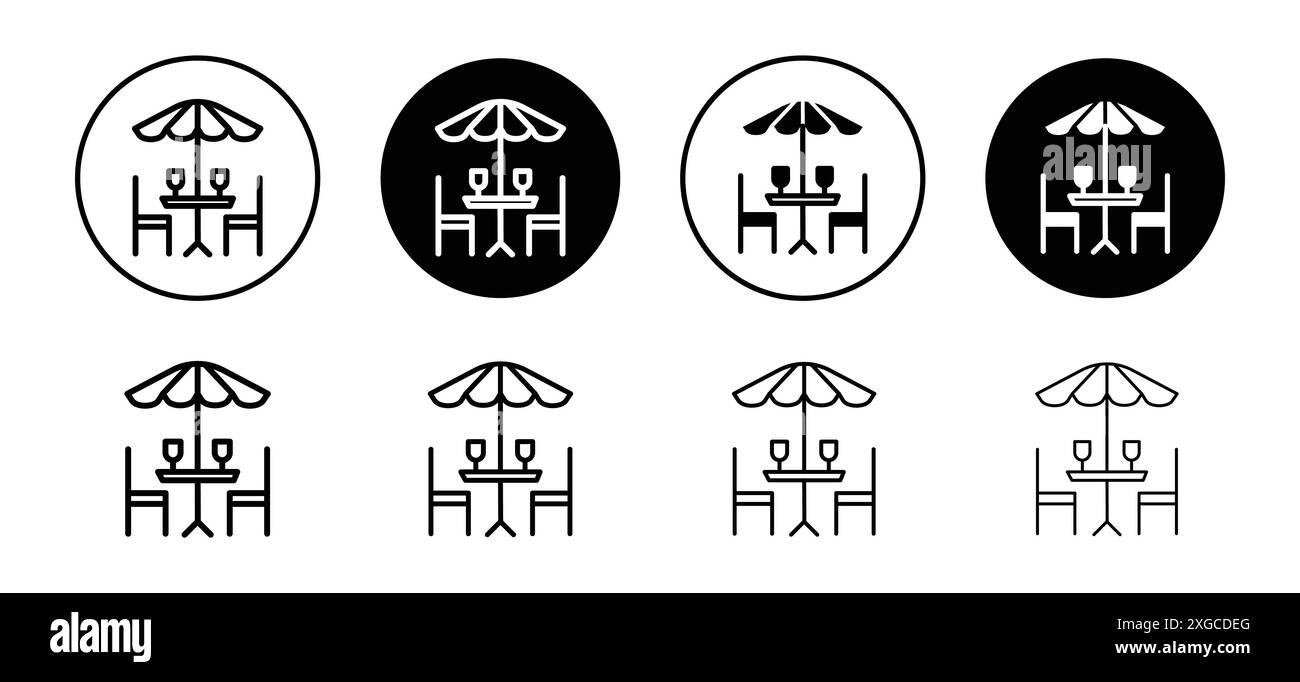 Collection de jeu de logo de vecteur d'icône de café de terrasse pour l'interface utilisateur de l'application Web Illustration de Vecteur