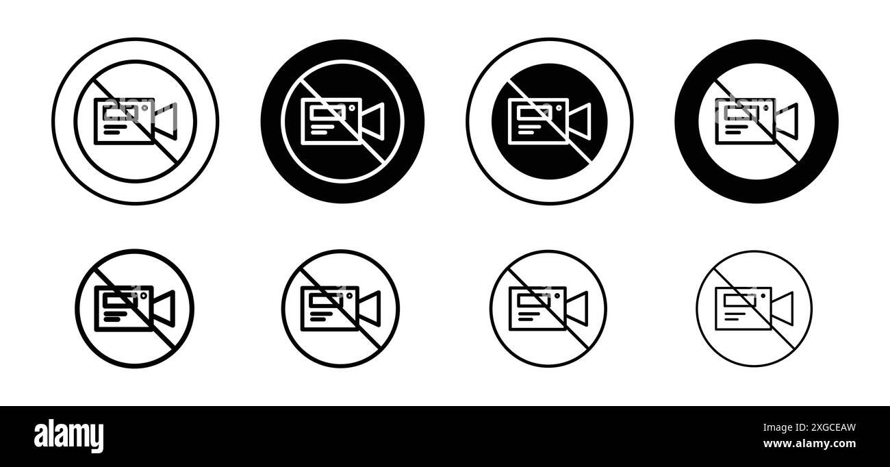 Vidéo hors collection de logo vectoriel d'icône de médias sociaux pour l'interface utilisateur de l'application Web Illustration de Vecteur