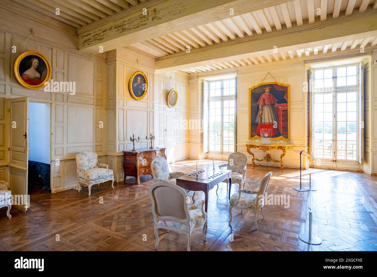 France, Orne, Parc naturel régional Normandie du Maine, château de Carrouges, Grand salon Banque D'Images