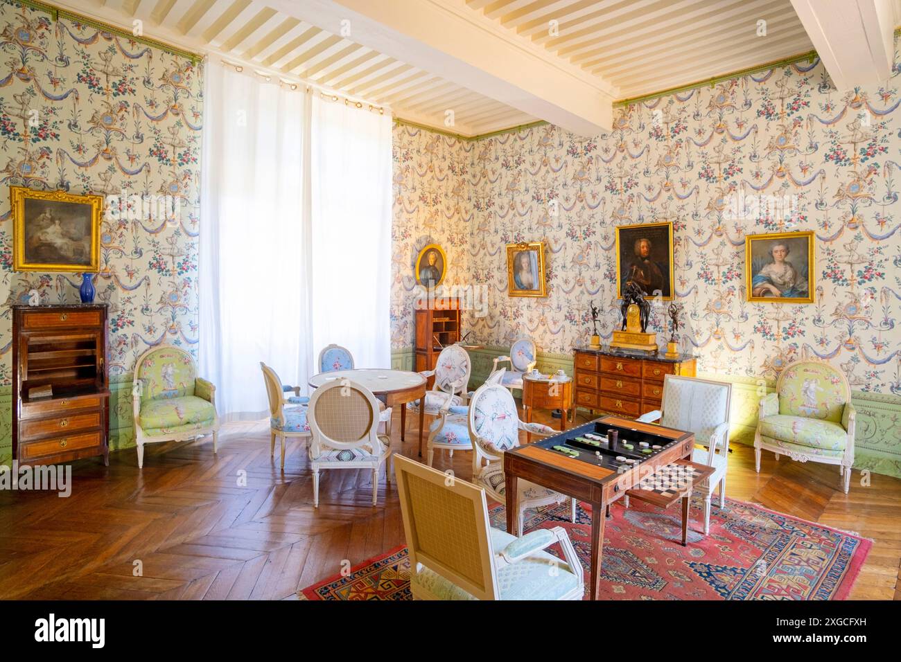 France, Orne, Parc naturel régional Normandie du Maine, château de Carrouges, le salon d'été Banque D'Images