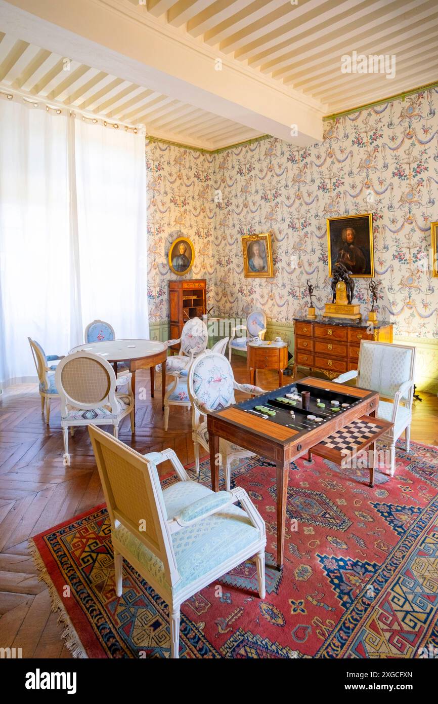 France, Orne, Parc naturel régional Normandie du Maine, château de Carrouges, le salon d'été Banque D'Images