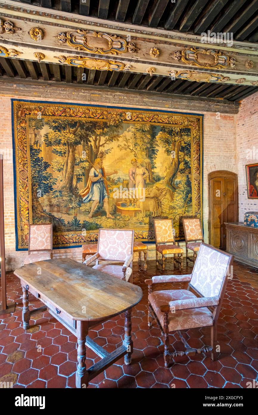 France, Orne, Parc naturel régional Normandie du Maine, château de Carrouges, l'antichambre d'honneur Banque D'Images