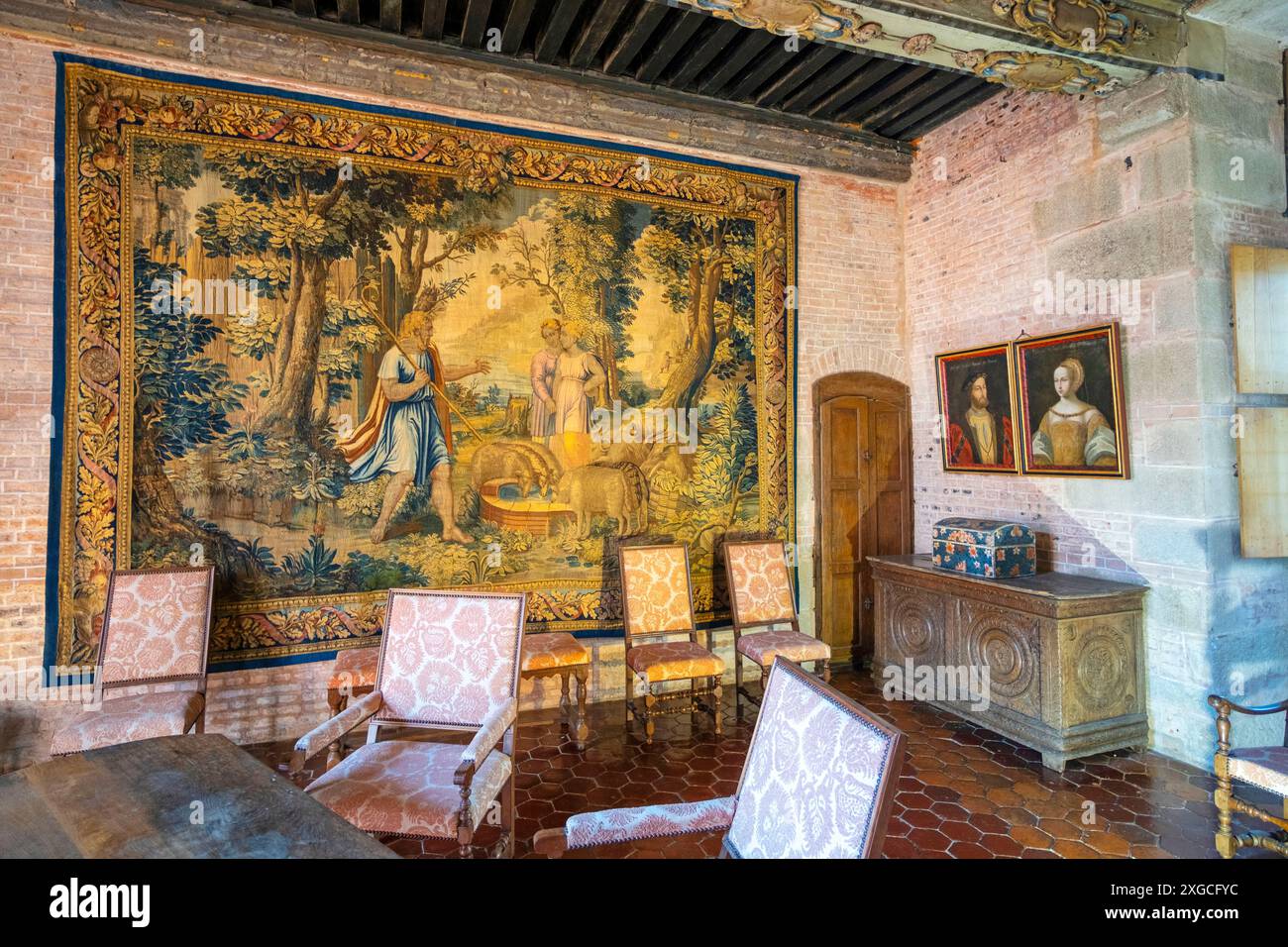 France, Orne, Parc naturel régional Normandie du Maine, château de Carrouges, l'antichambre d'honneur Banque D'Images