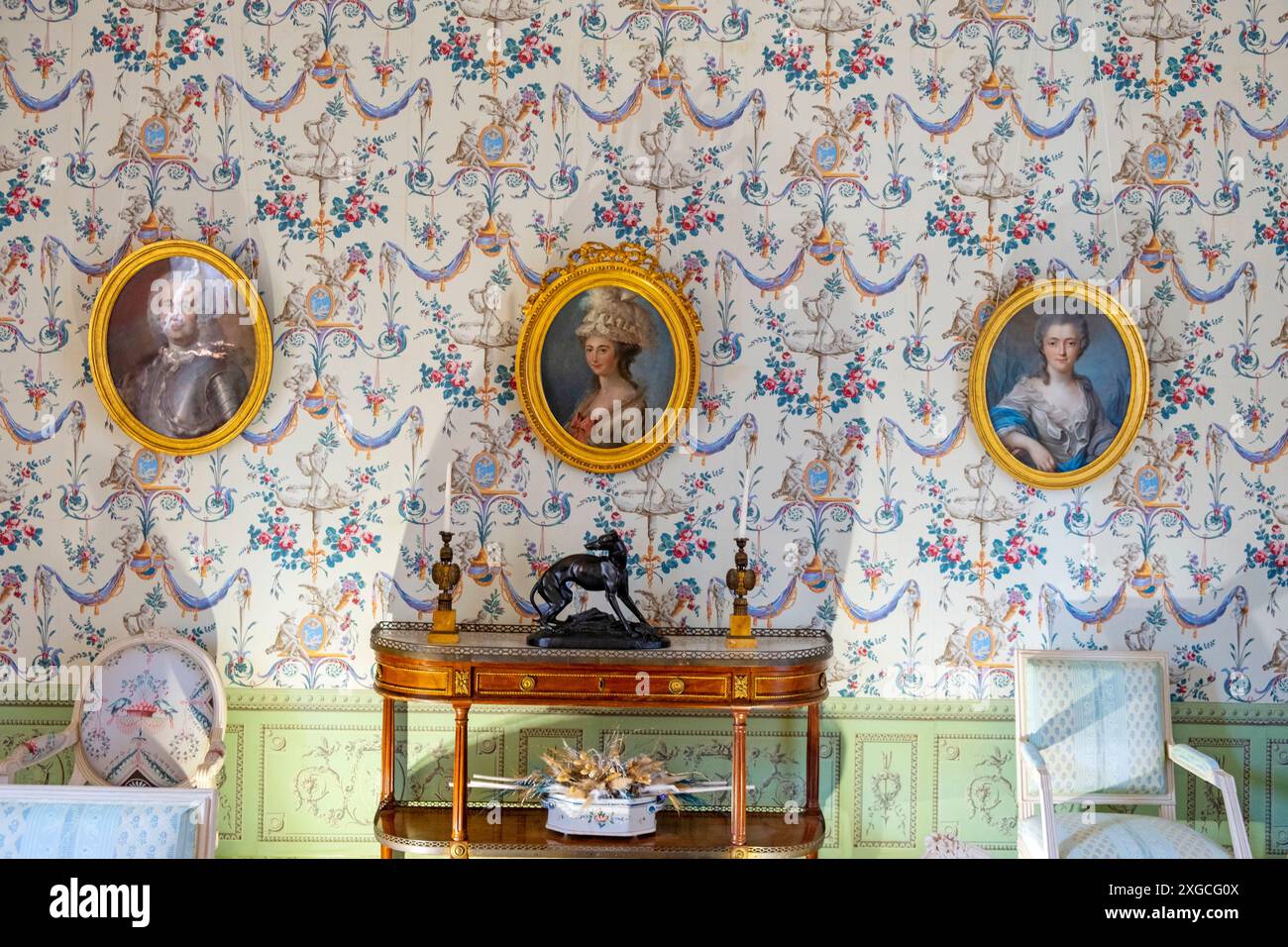 France, Orne, Parc naturel régional Normandie du Maine, château de Carrouges, le salon d'été Banque D'Images