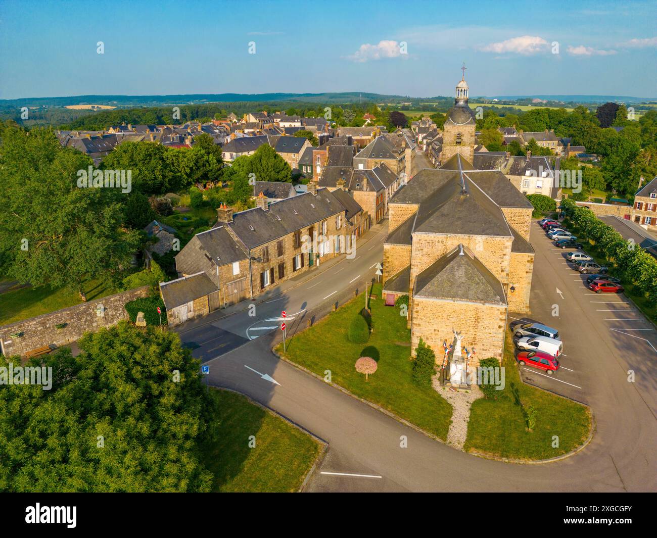 France, Orne, Parc naturel régional Normandie Maine, Carrouges (vue aérienne) Banque D'Images
