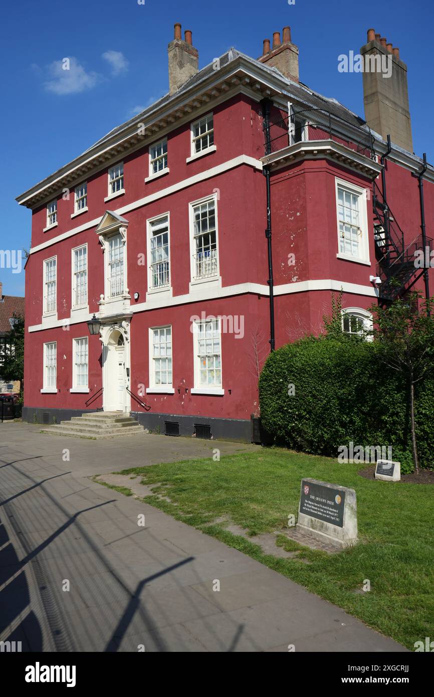 7 Minster Yard, un bâtiment géorgien historique sur le chemin Queens, datant de 1730 près de York Minster. Banque D'Images